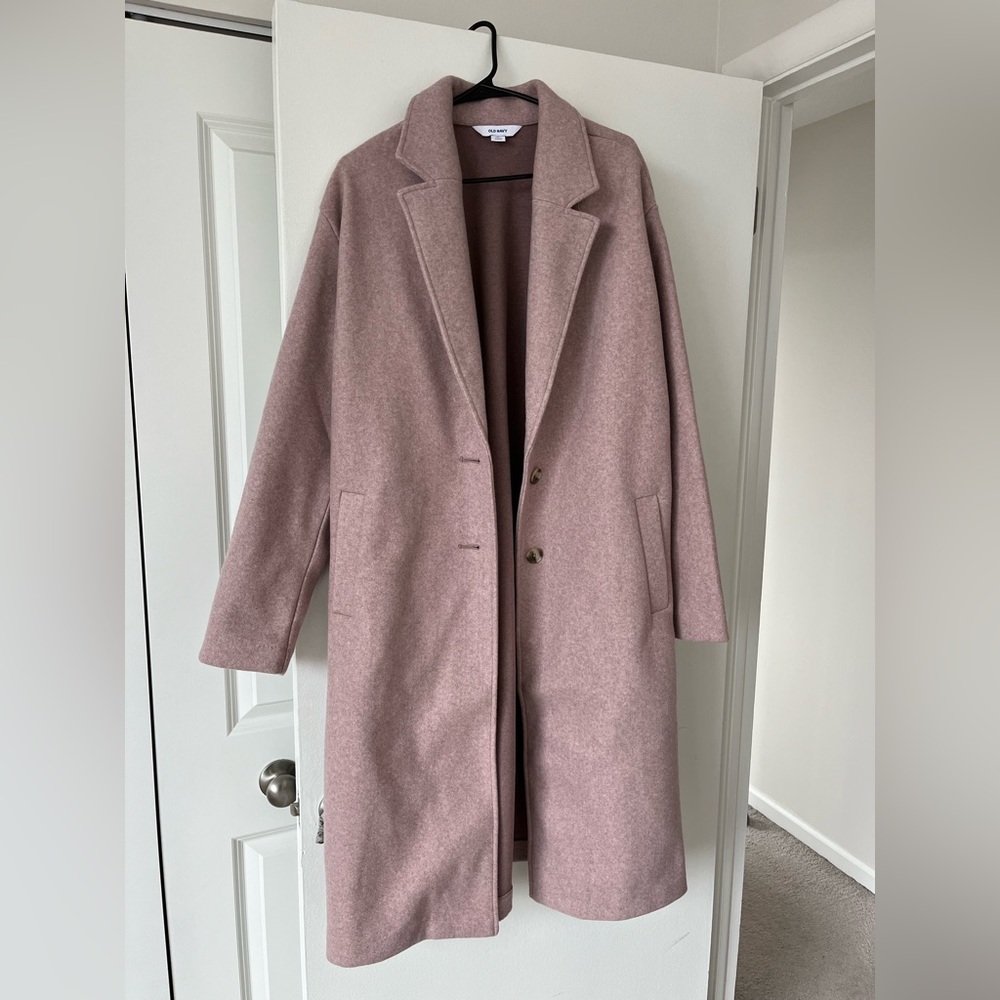 Old Navy Soft-Brushed Long Mauve Overcoat